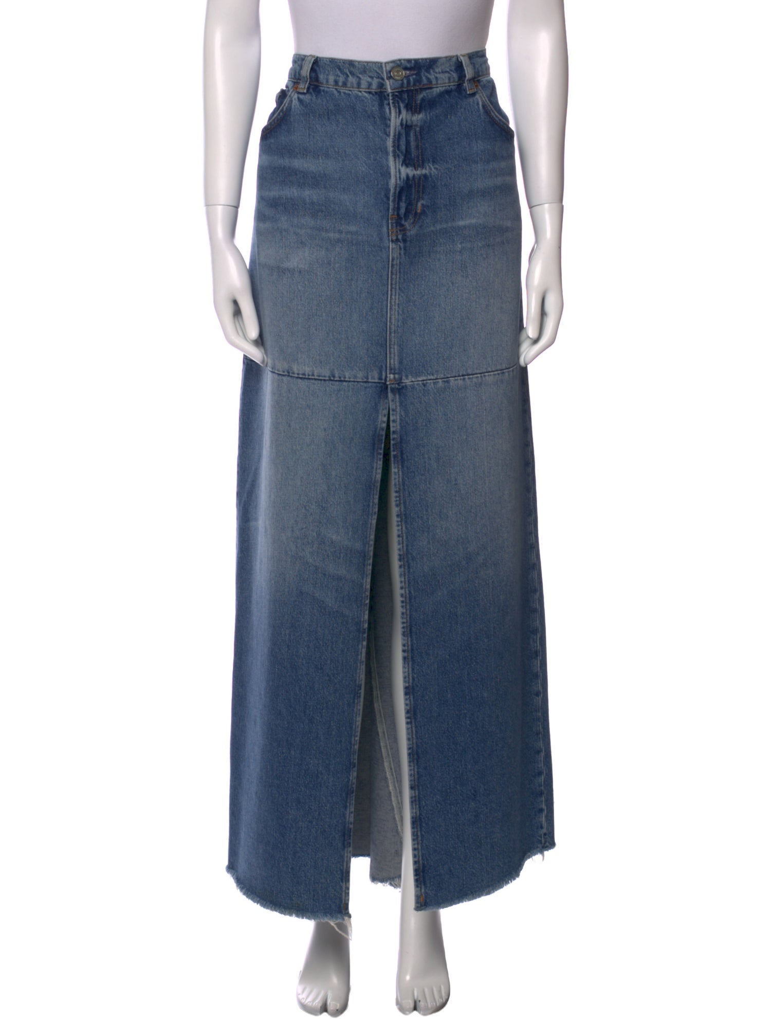 Reformation Distressed Accents Long Skirt