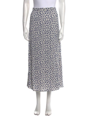 Reformation Floral Print Midi Length Skirt