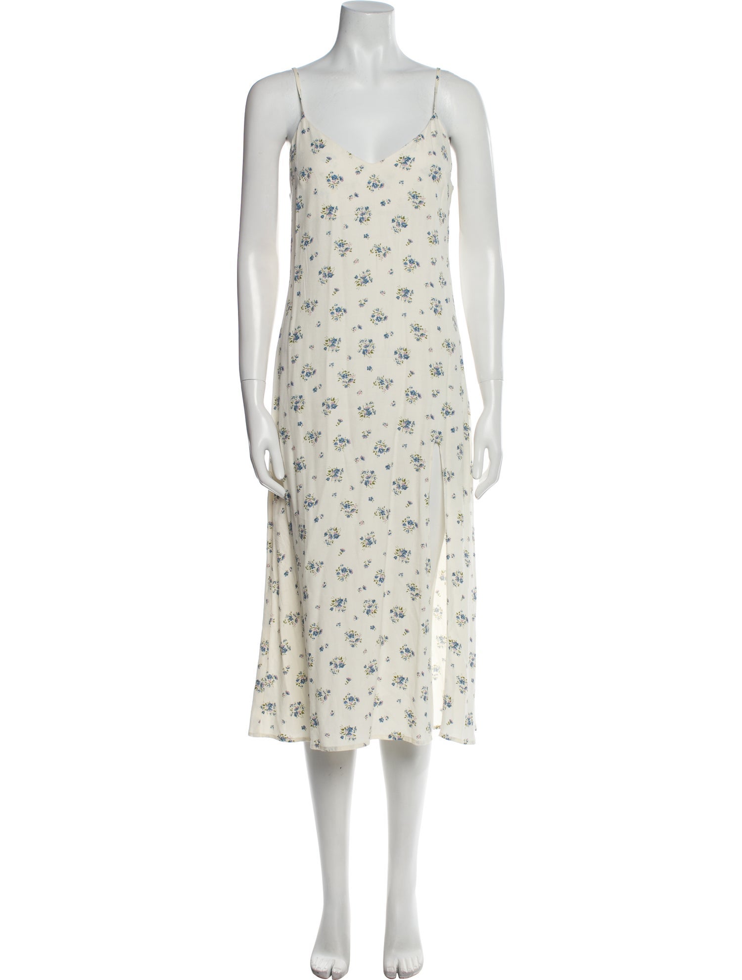 Reformation Floral Print Midi Length Dress