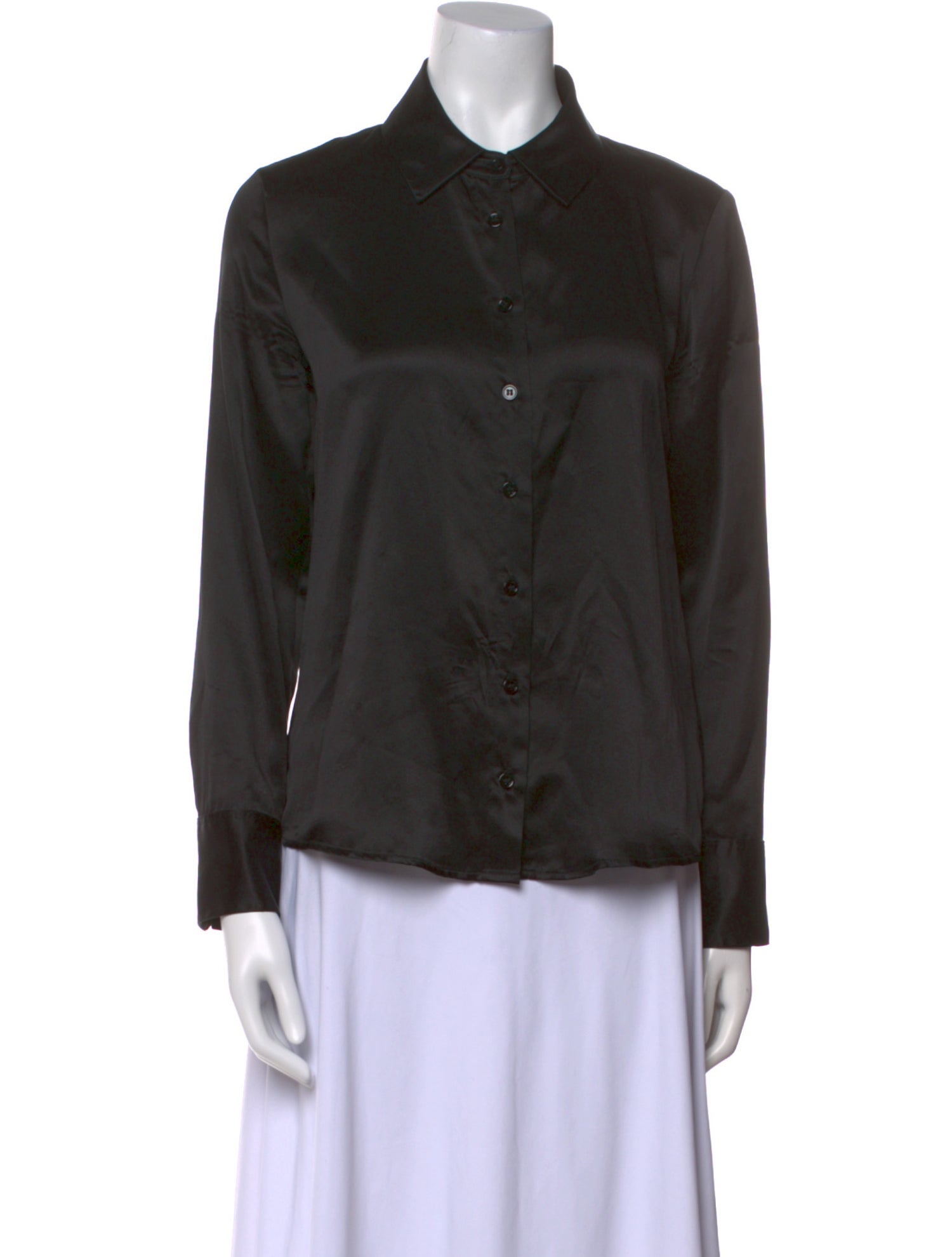 Reformation Silk Long Sleeve Button-Up Top