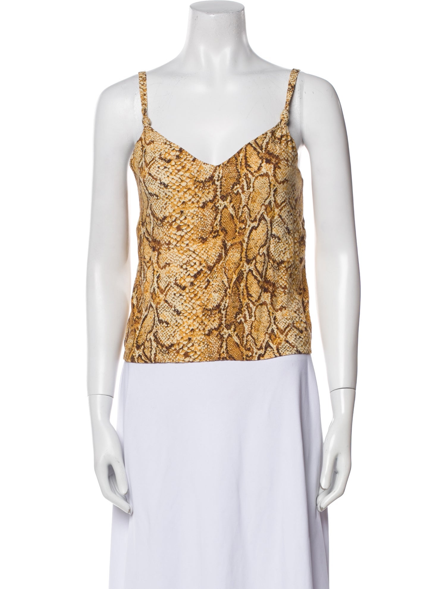 Reformation Animal Print V-Neck Top