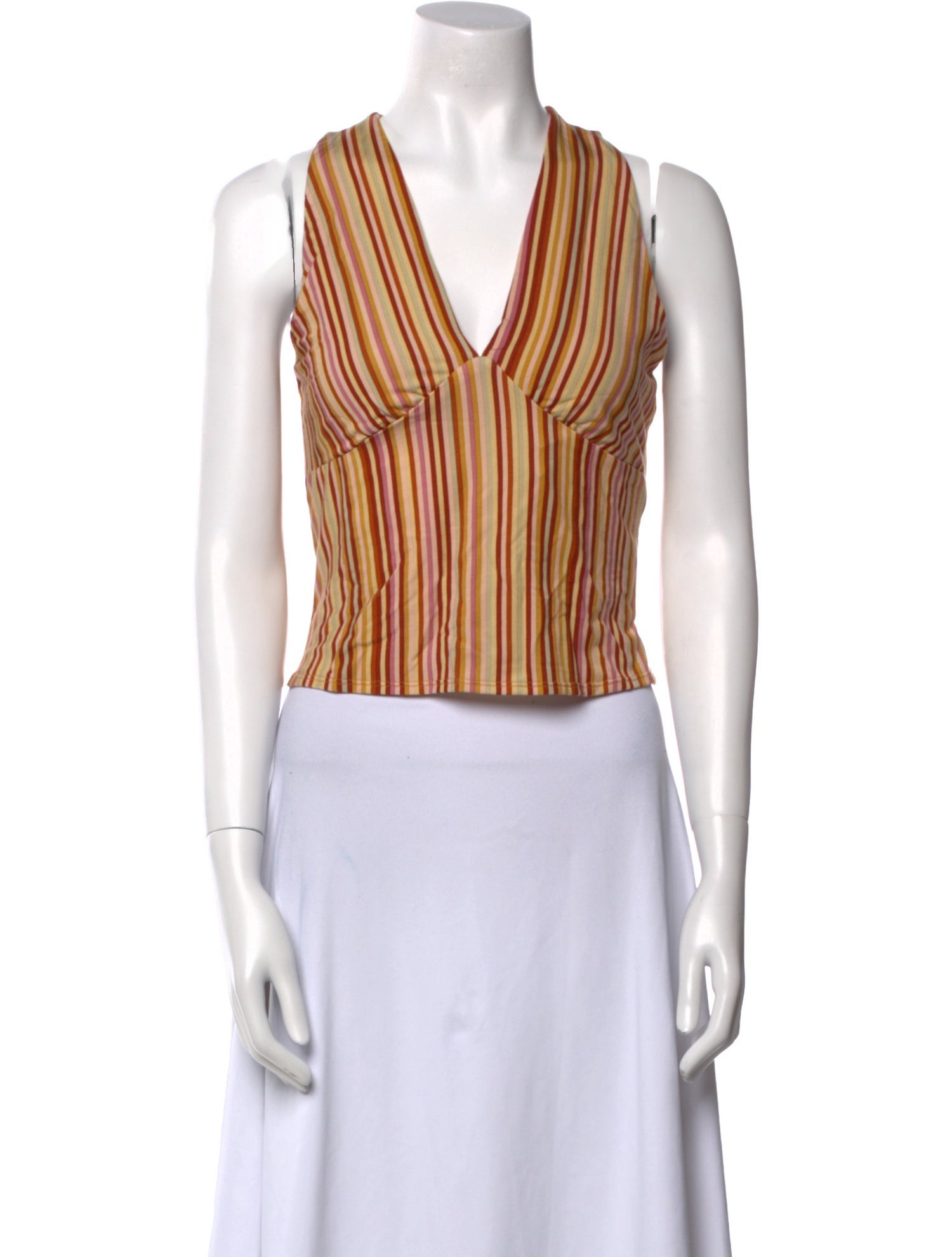 Reformation Striped V-Neck Crop Top w/ Tags