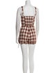 Reformation Linen Plaid Print Romper
