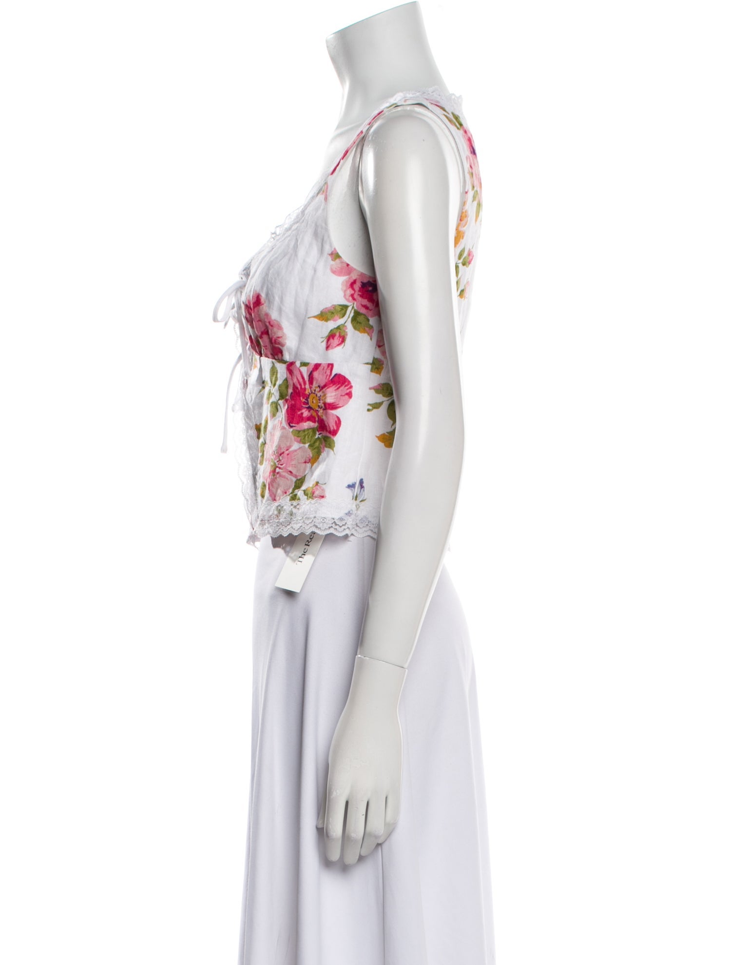 Reformation Linen Floral Print Crop Top