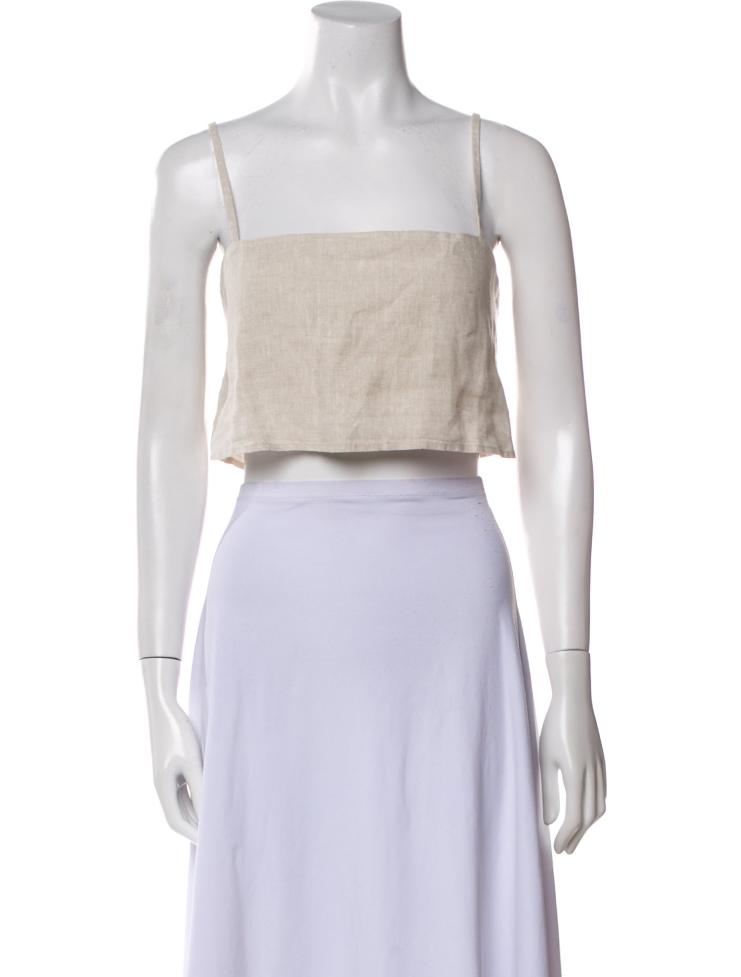 Reformation Linen Square Neckline Crop Top