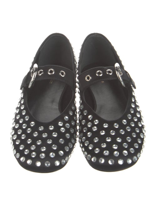 Reformation Satin Crystal Embellishments Mary Jane Flats