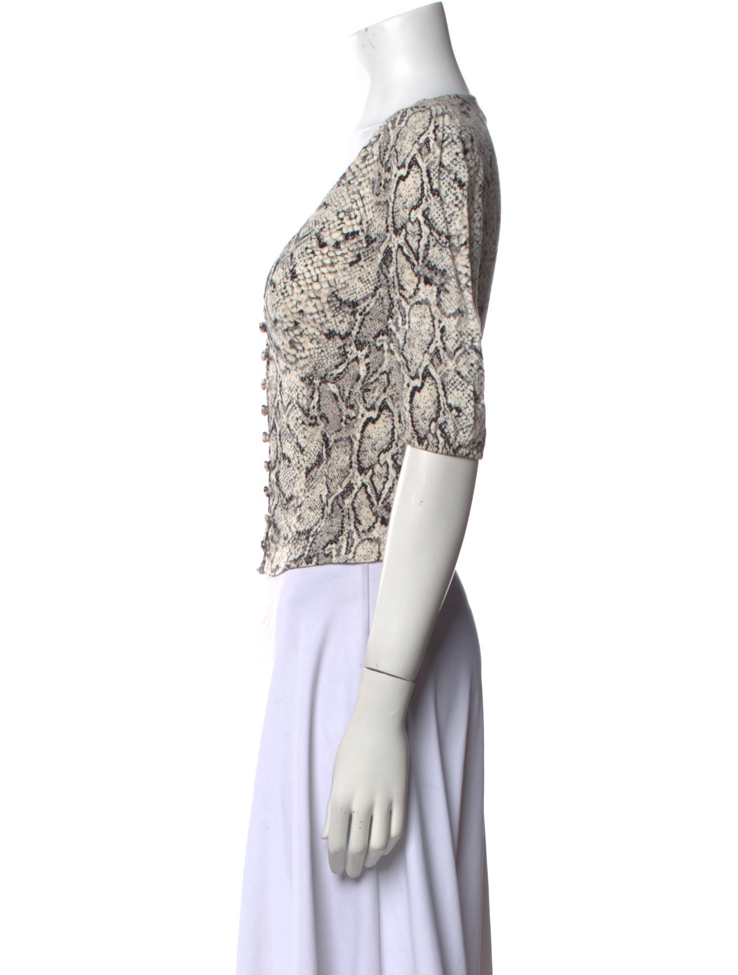 Reformation Animal Print V-Neck Crop Top