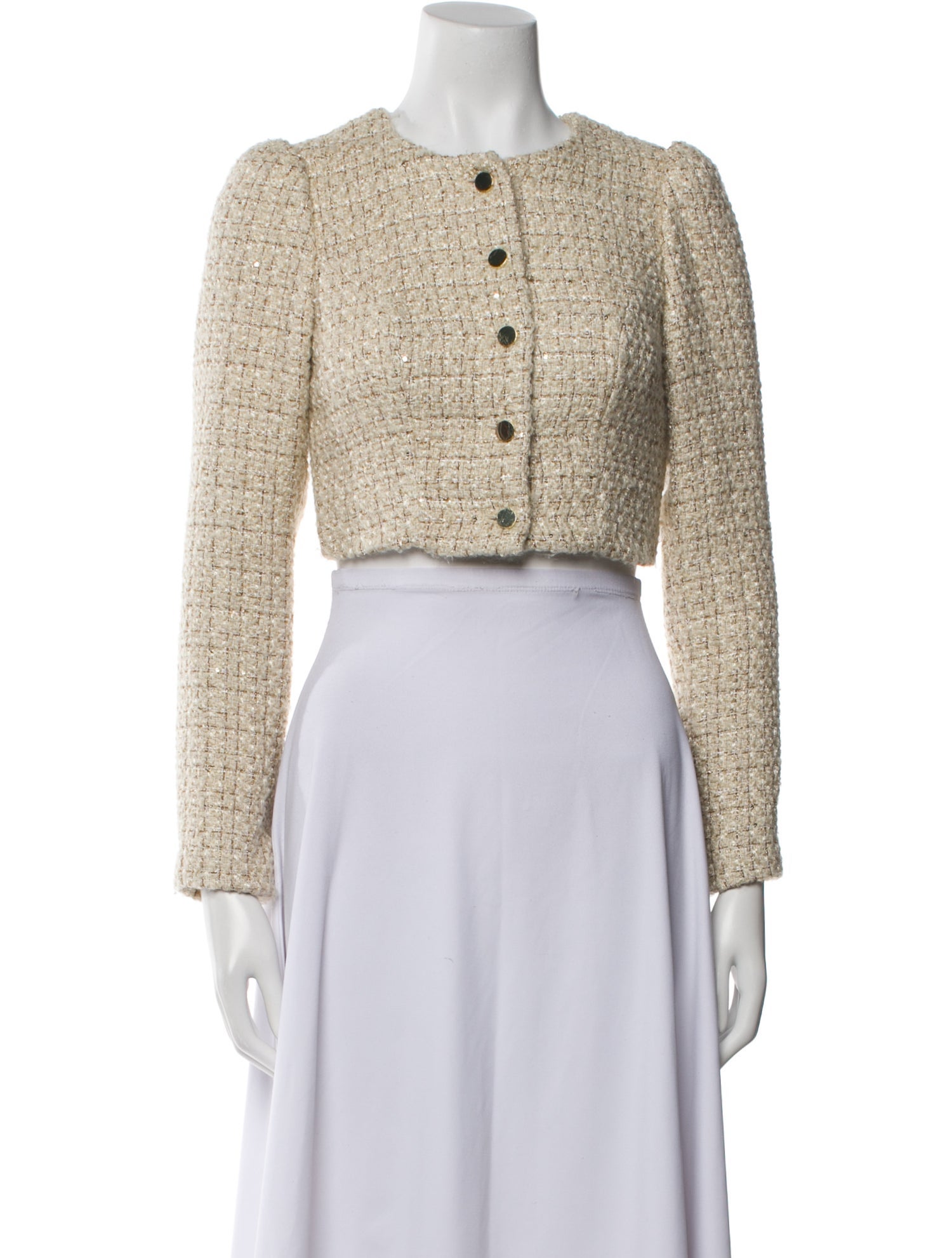 Reformation Tweed Tweed Pattern Bolero