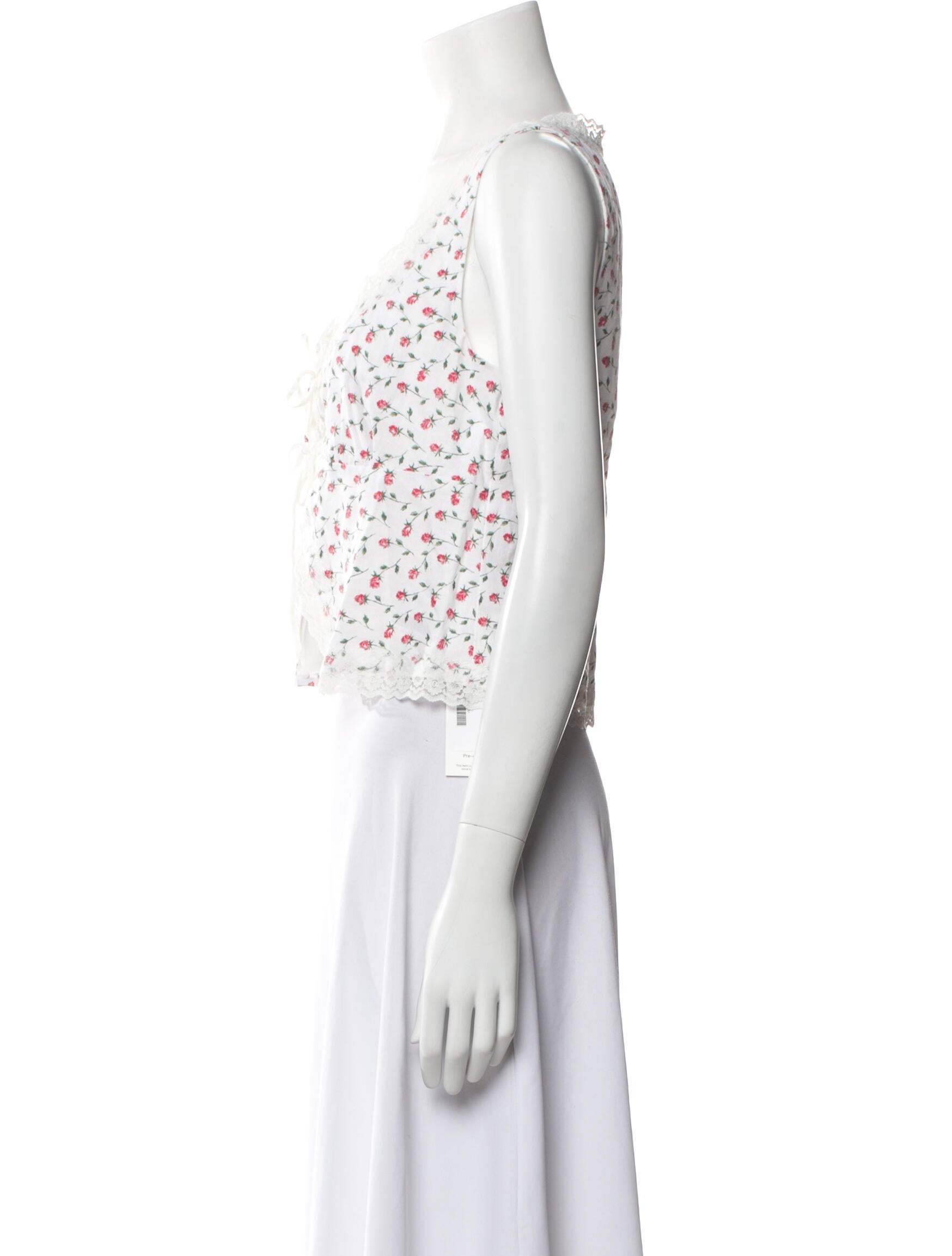 Reformation Linen V-Neck Crop Top