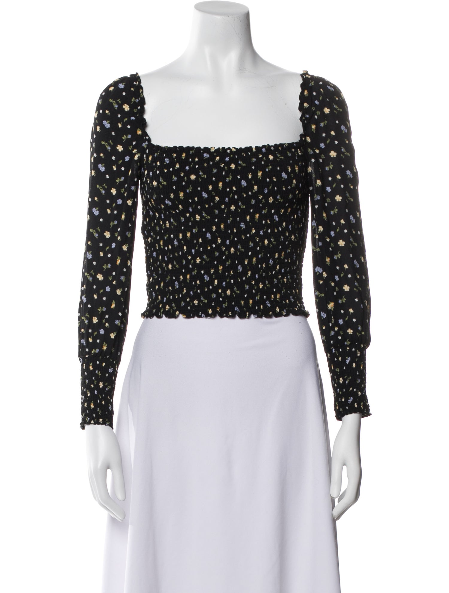 Reformation Printed Square Neckline Crop Top