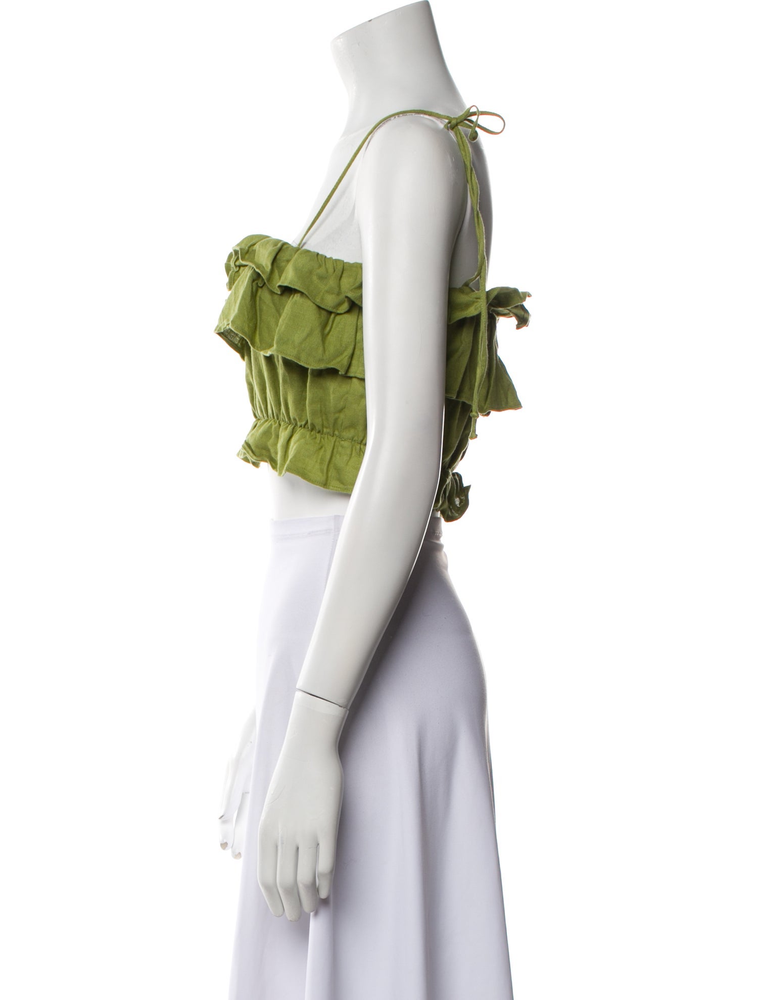 Reformation Linen Square Neckline Crop Top