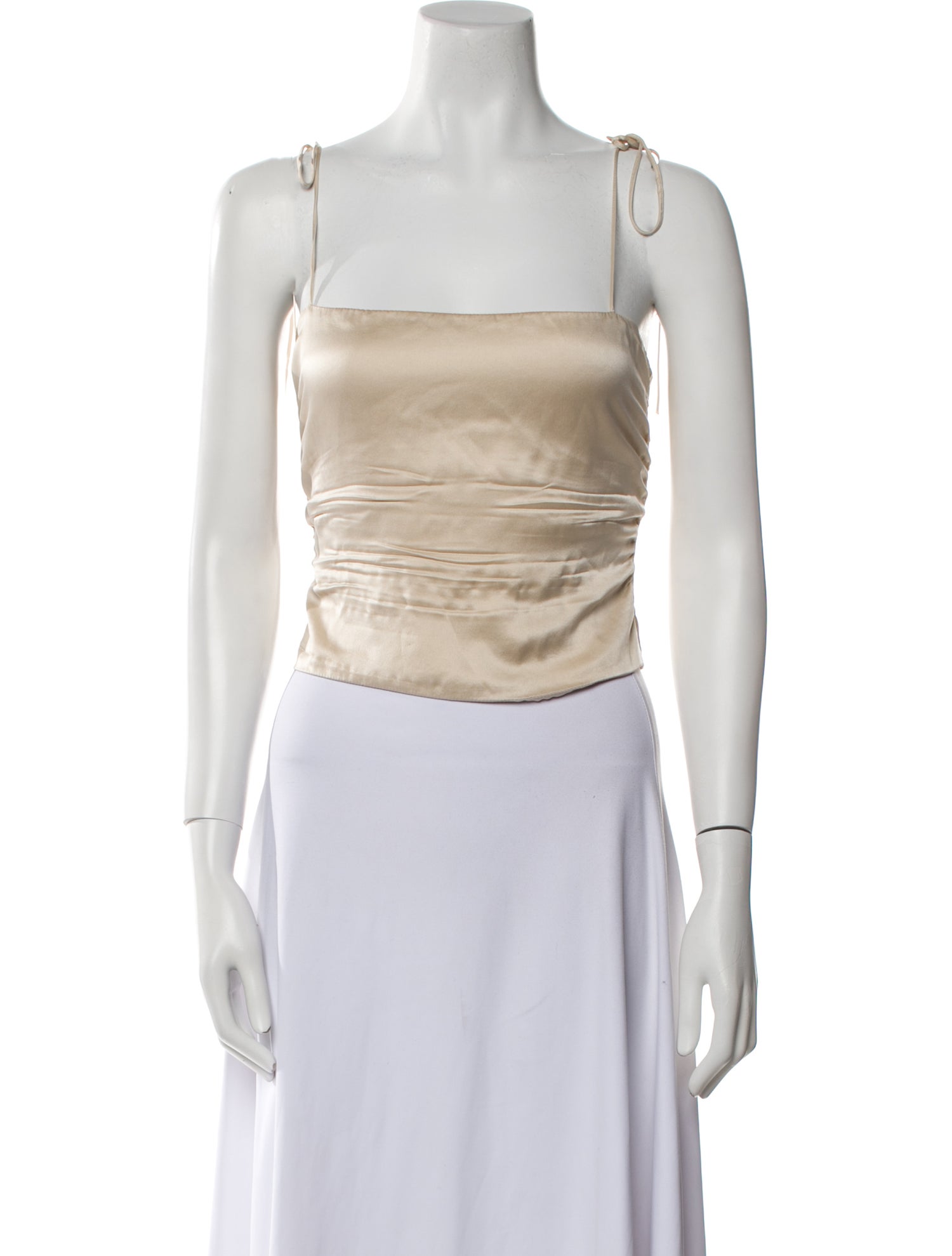 Reformation Silk Square Neckline Crop Top