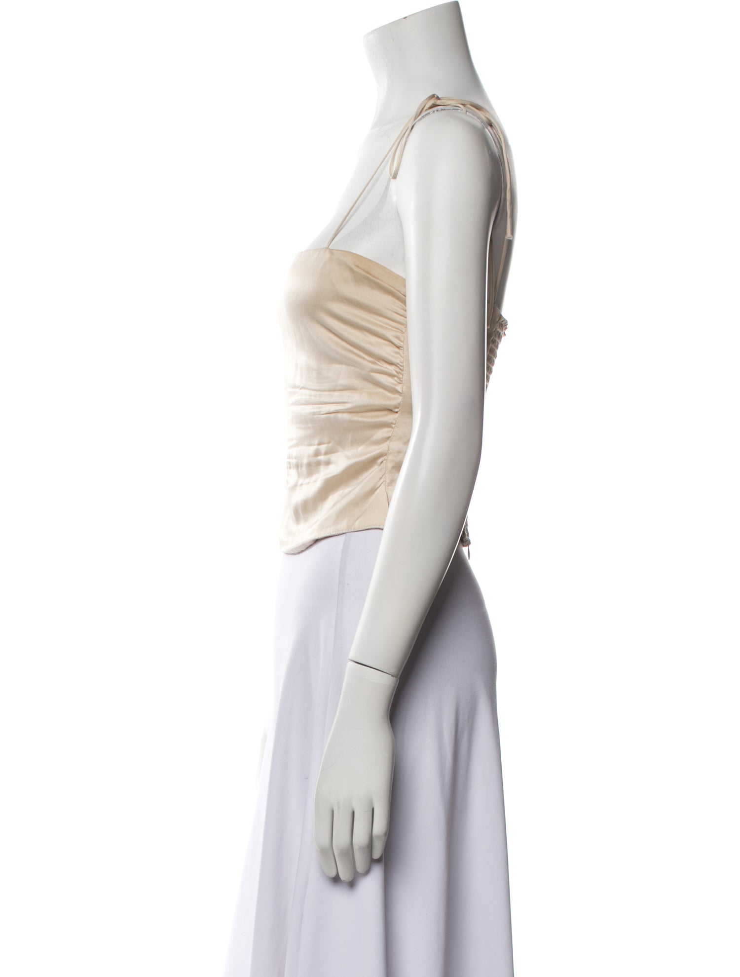 Reformation Silk Square Neckline Crop Top