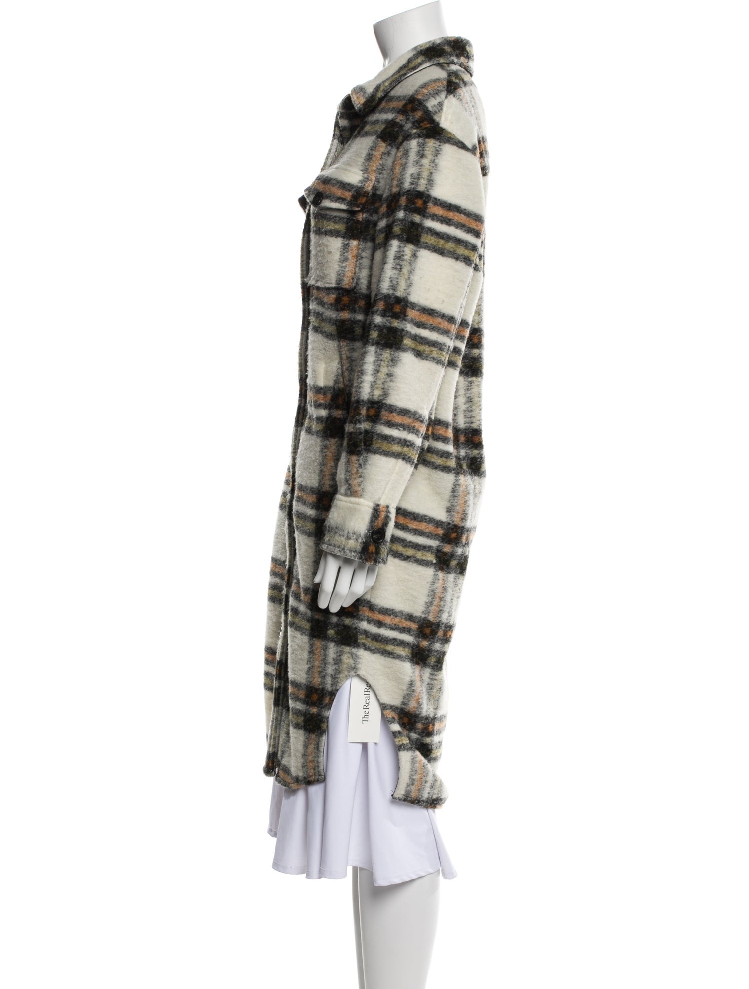 Reformation Plaid Print Trench Coat