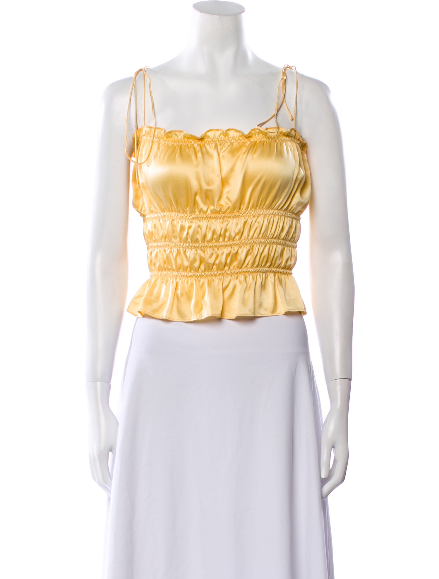 Reformation Silk Square Neckline Crop Top