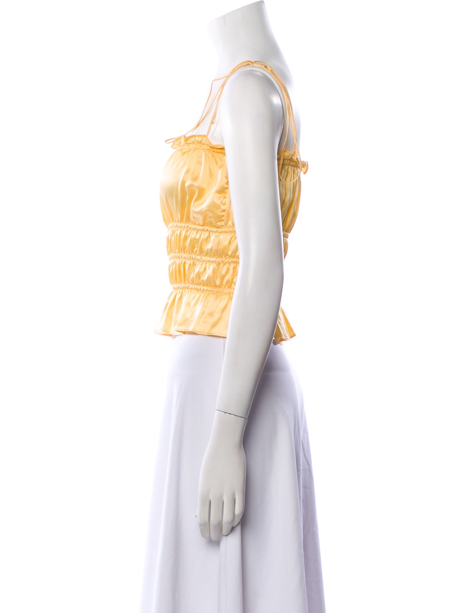 Reformation Silk Square Neckline Crop Top