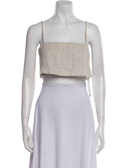 Reformation Linen Square Neckline Crop Top