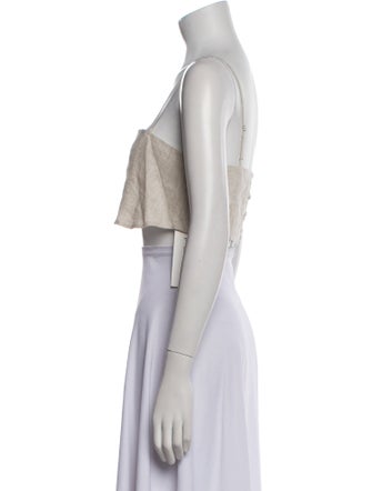 Reformation Linen Square Neckline Crop Top
