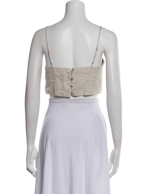 Reformation Linen Square Neckline Crop Top