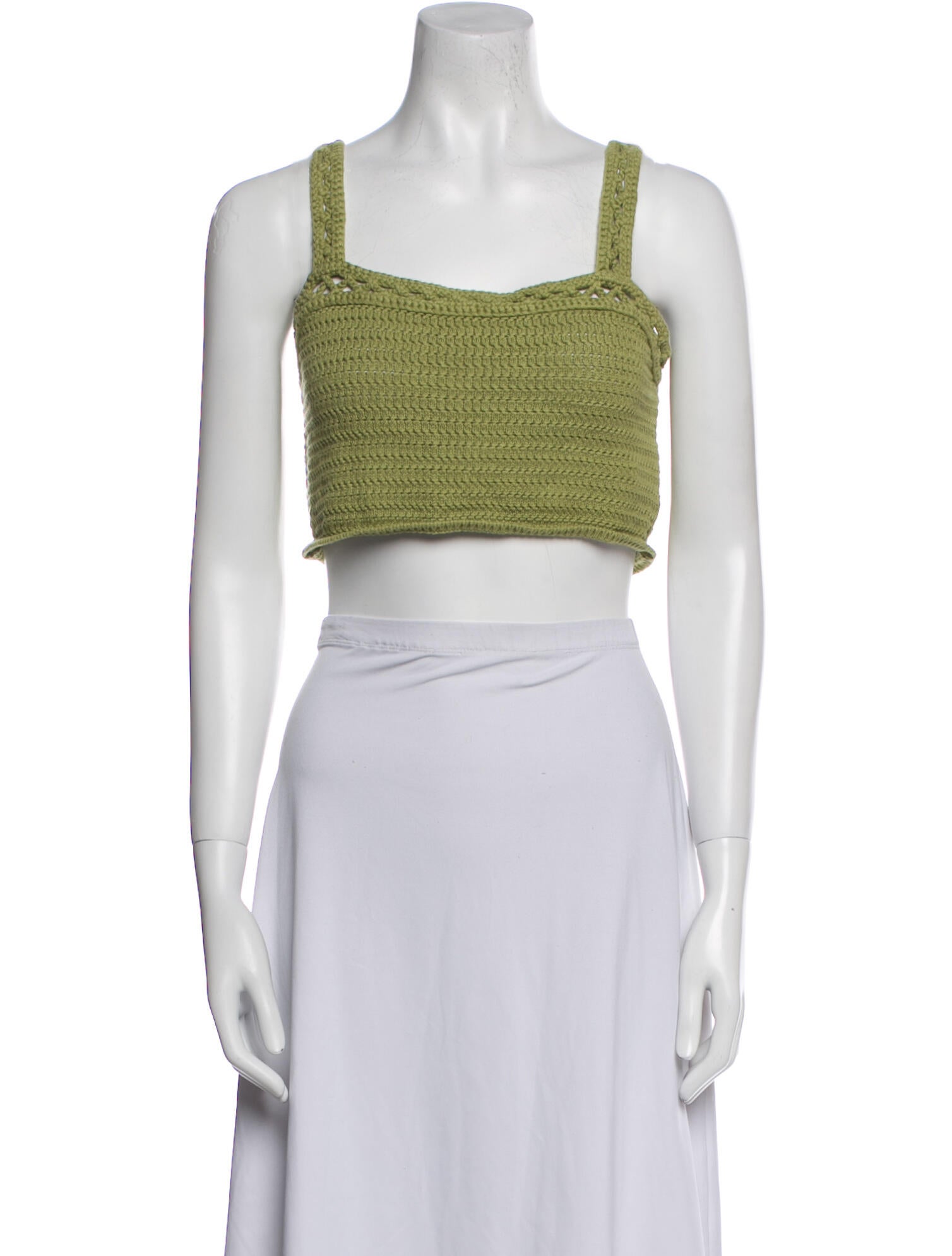 Reformation Square Neckline Sleeveless Crop Top