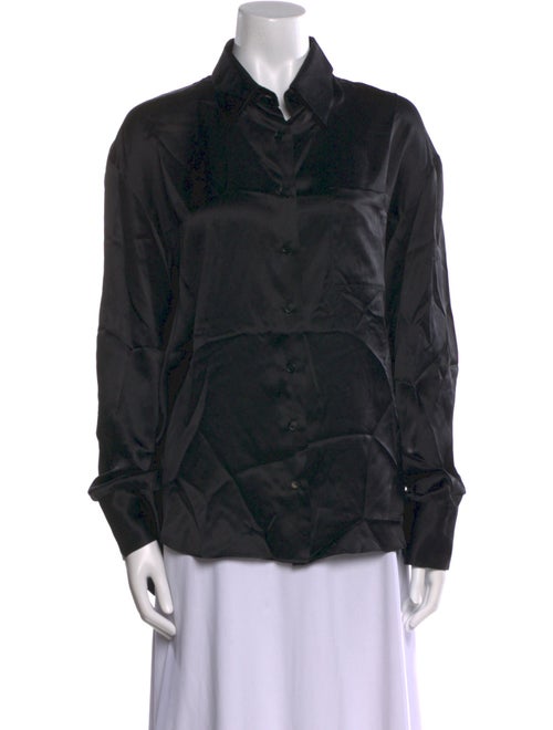 Reformation Silk Long Sleeve Button-Up Top