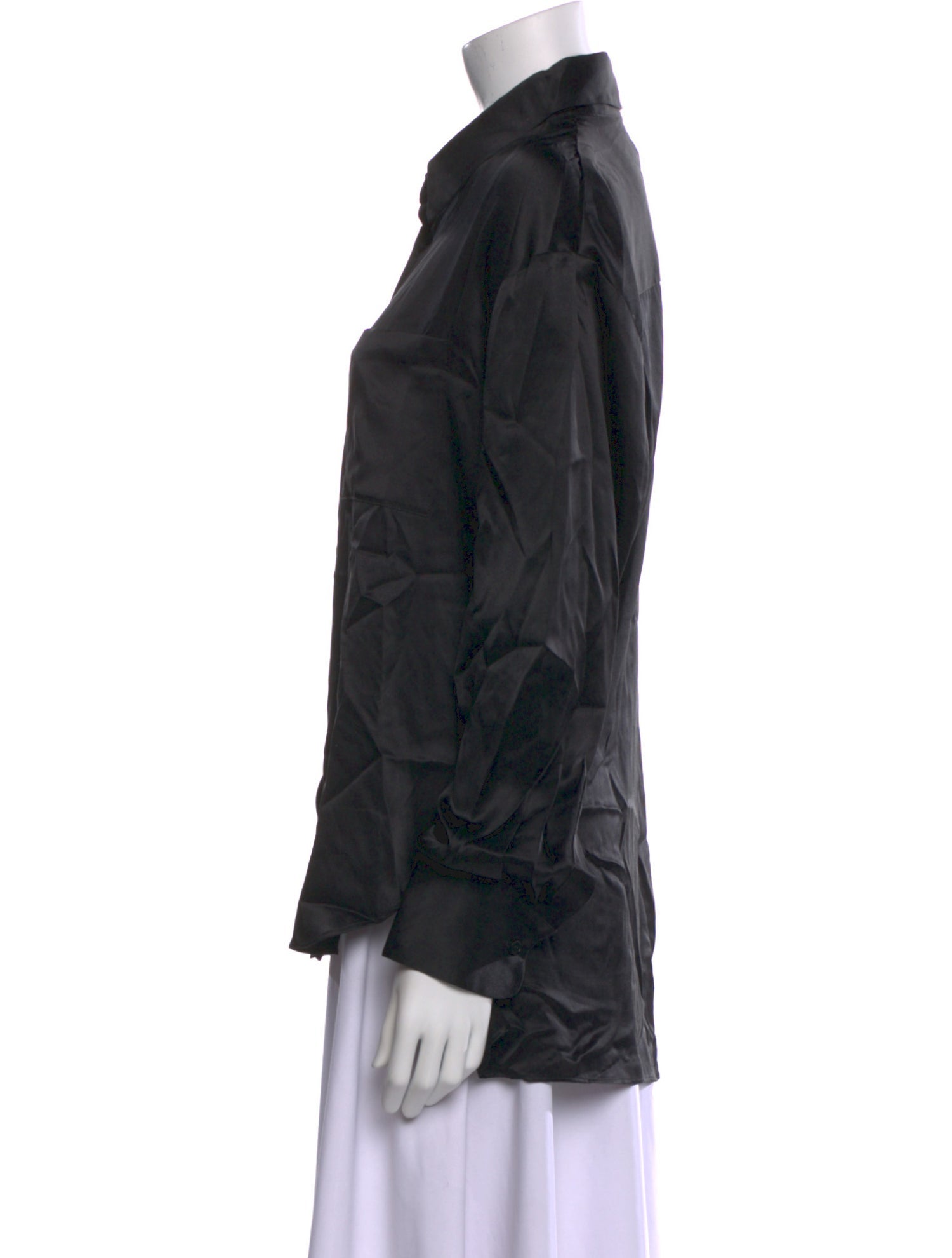 Reformation Silk Long Sleeve Button-Up Top