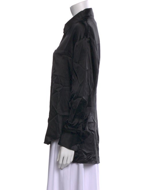 Reformation Silk Long Sleeve Button-Up Top