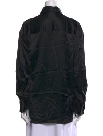 Reformation Silk Long Sleeve Button-Up Top