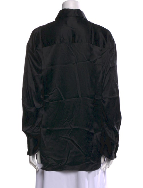 Reformation Silk Long Sleeve Button-Up Top