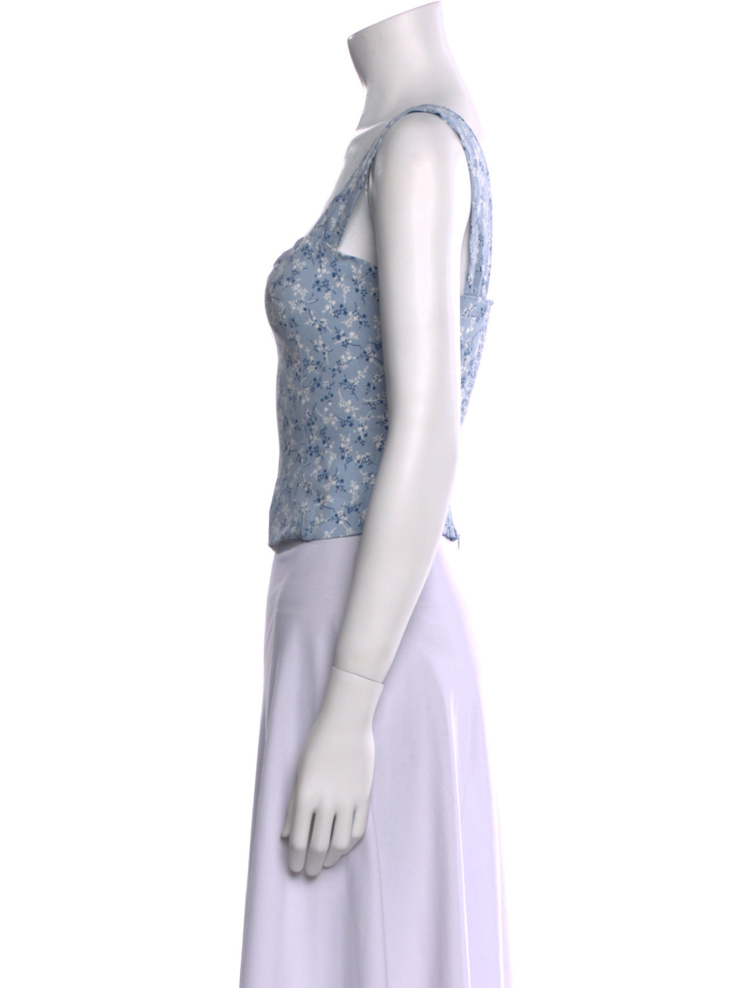 Reformation Floral Print Square Neckline Crop Top