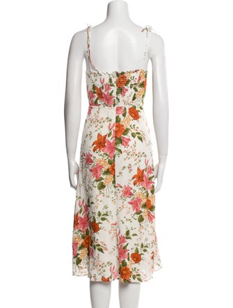 Reformation Floral Print Midi Length Dress