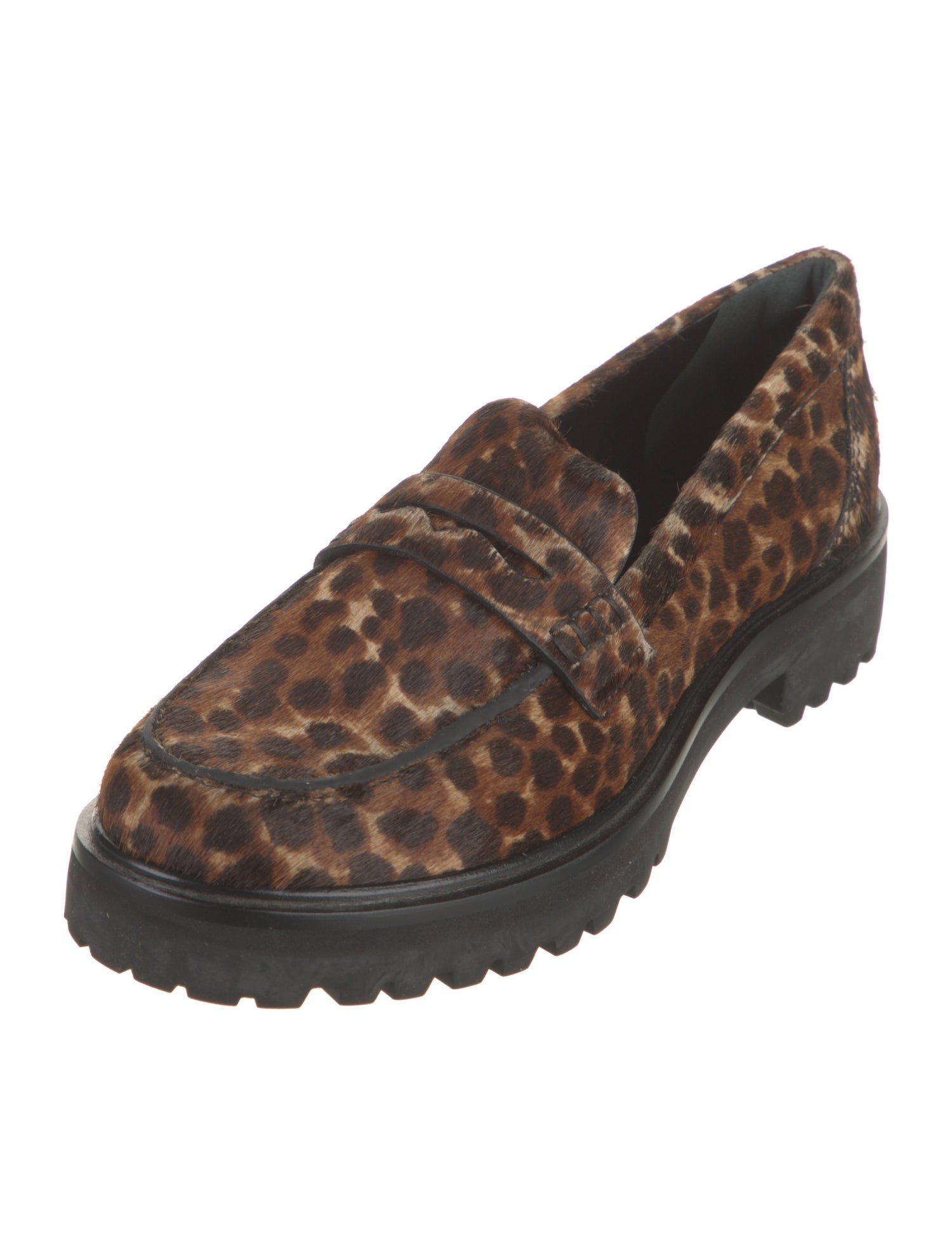 Reformation Ponyhair Animal Print Loafers