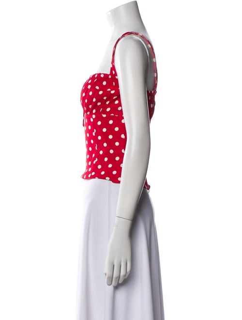 Reformation Polka Dot Print Square Neckline Crop Top