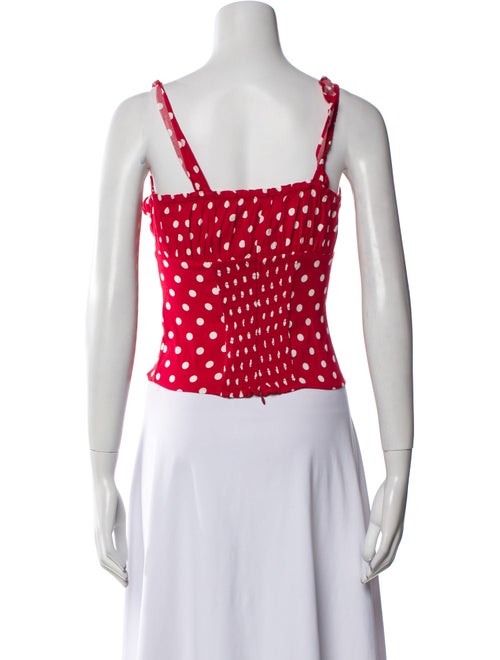 Reformation Polka Dot Print Square Neckline Crop Top