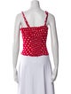 Reformation Polka Dot Print Square Neckline Crop Top