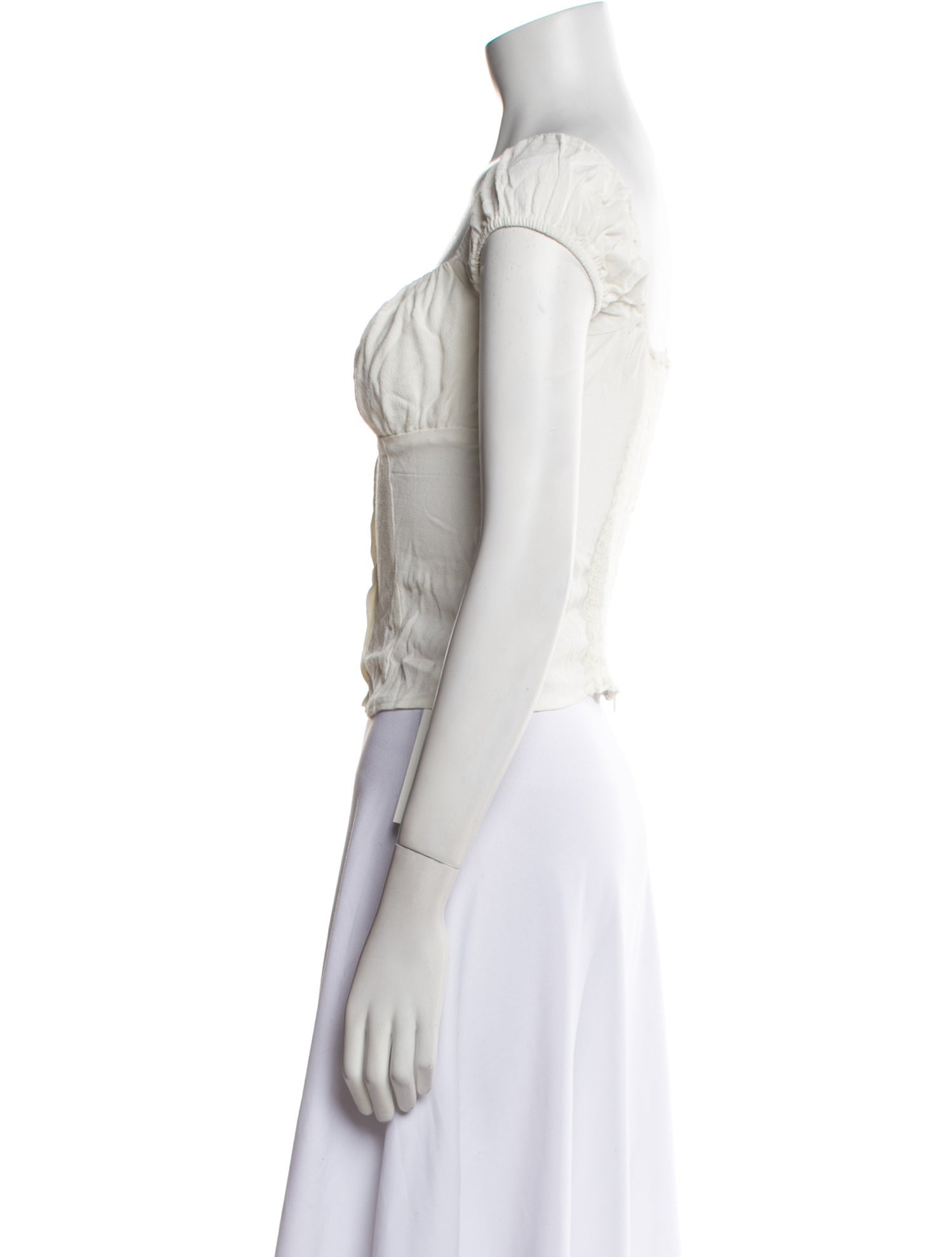 Reformation Square Neckline Short Sleeve Crop Top