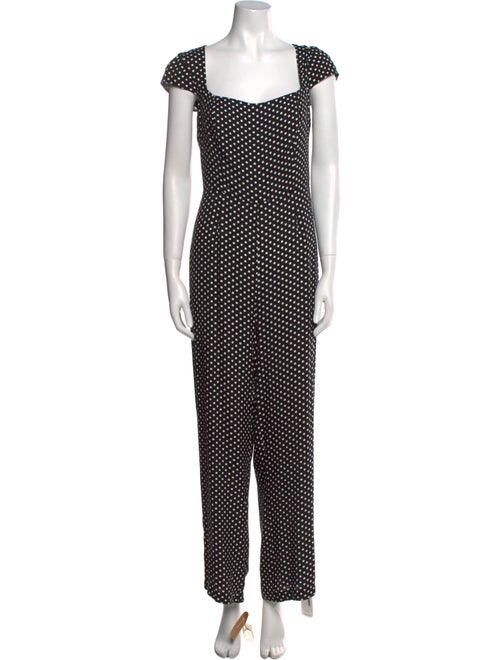 Reformation Polka Dot Print Square Neckline Jumpsuit