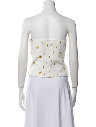 Reformation Printed Strapless Crop Top