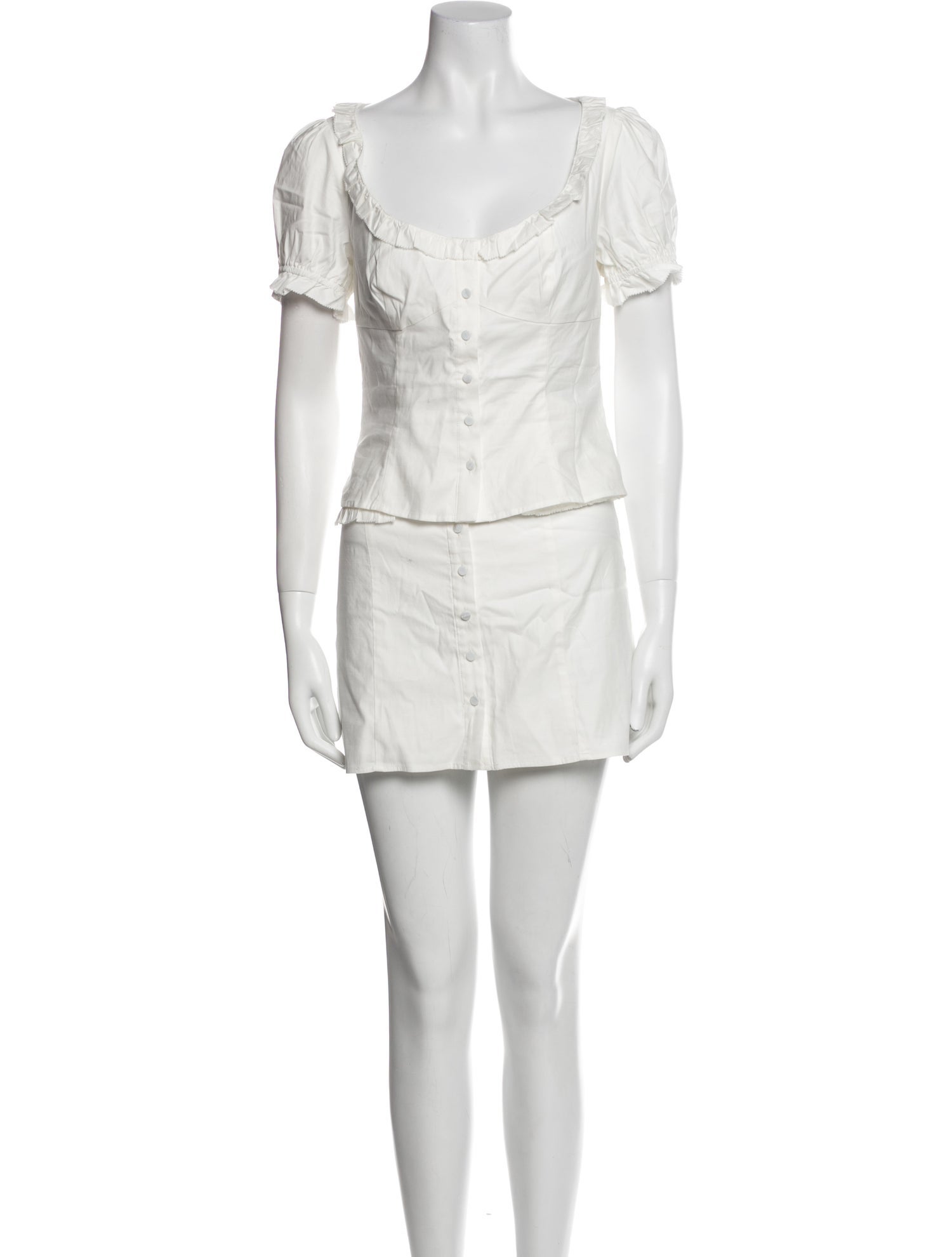 Reformation Linen Embroidered Accent Skirt Set w/ Tags