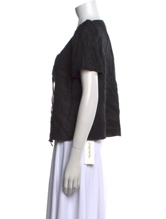 Reformation Linen V-Neck Button-Up Top