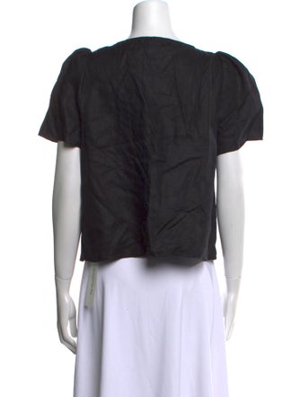 Reformation Linen V-Neck Button-Up Top