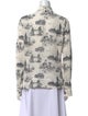 Reformation Printed Long Sleeve Button-Up Top