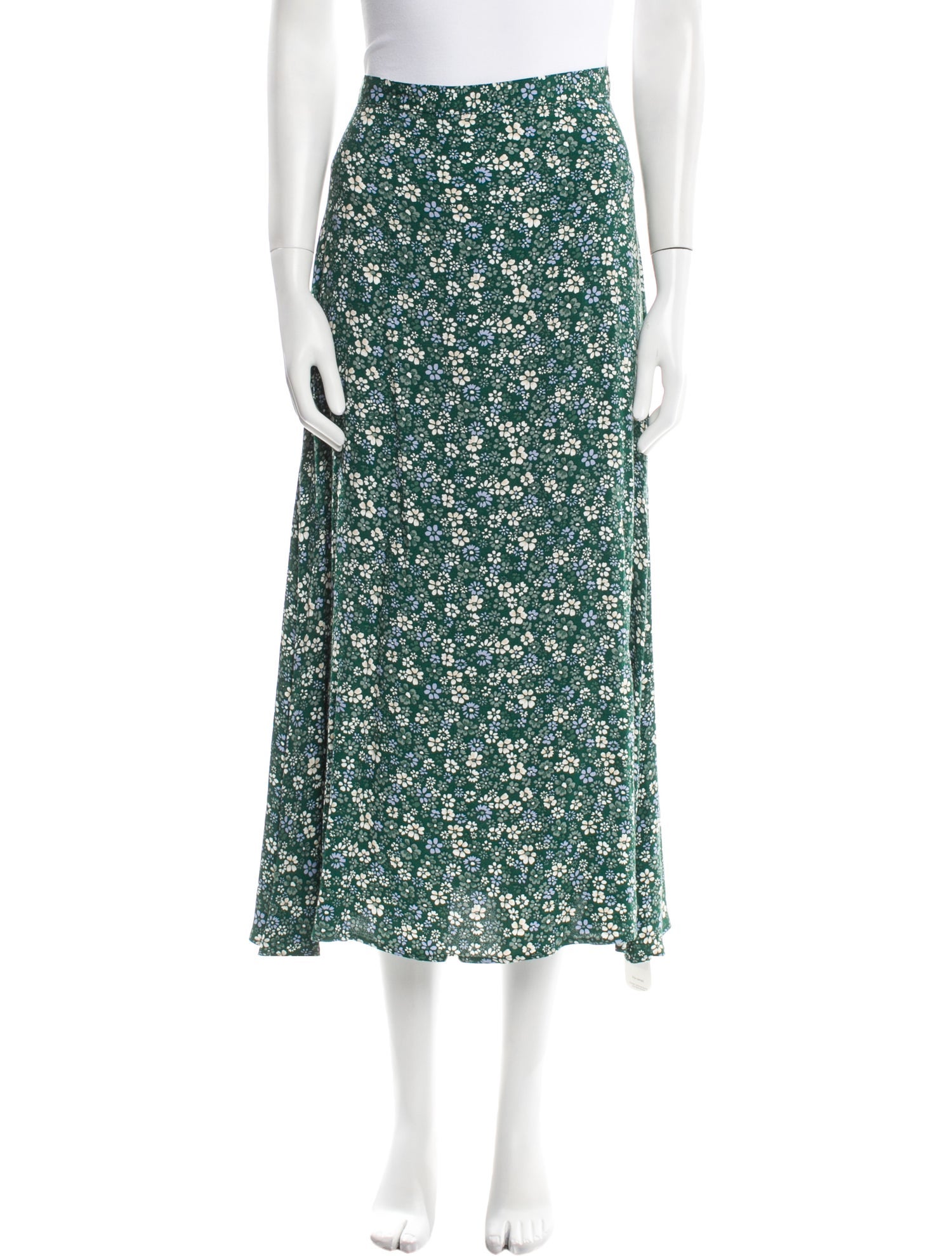 Reformation Floral Print Midi Length Skirt