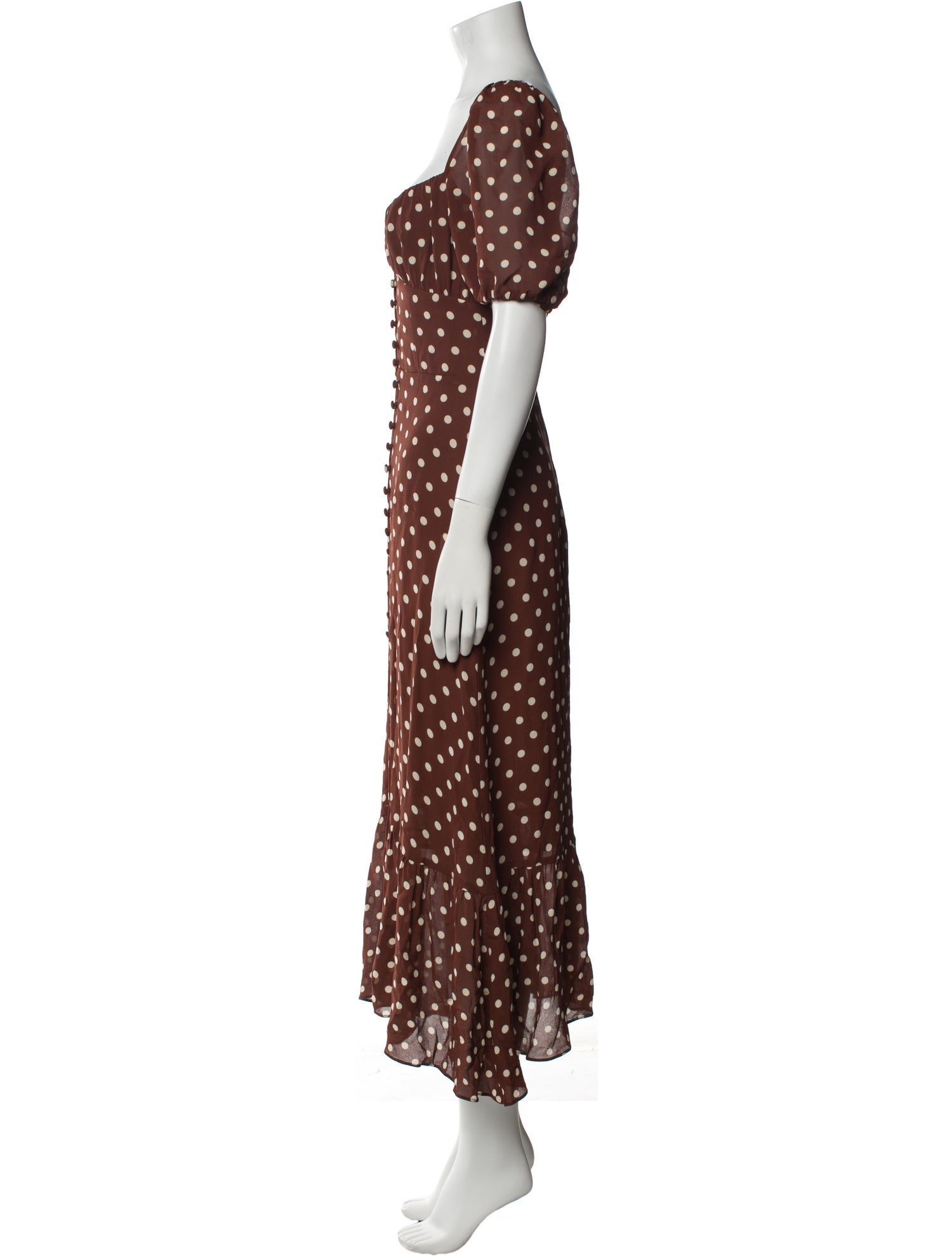 Reformation Polka Dot Print Long Dress