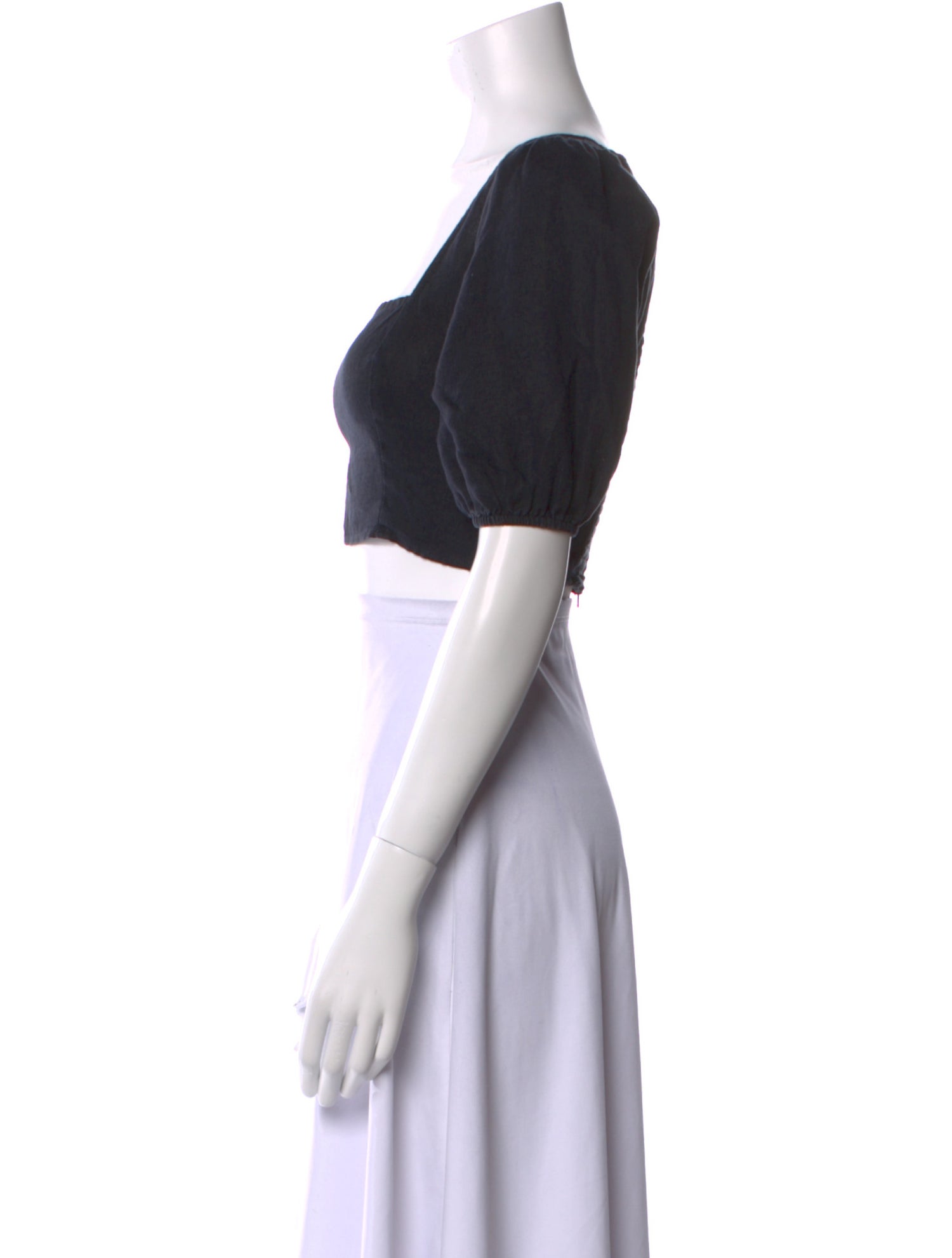 Reformation Linen Square Neckline Crop Top