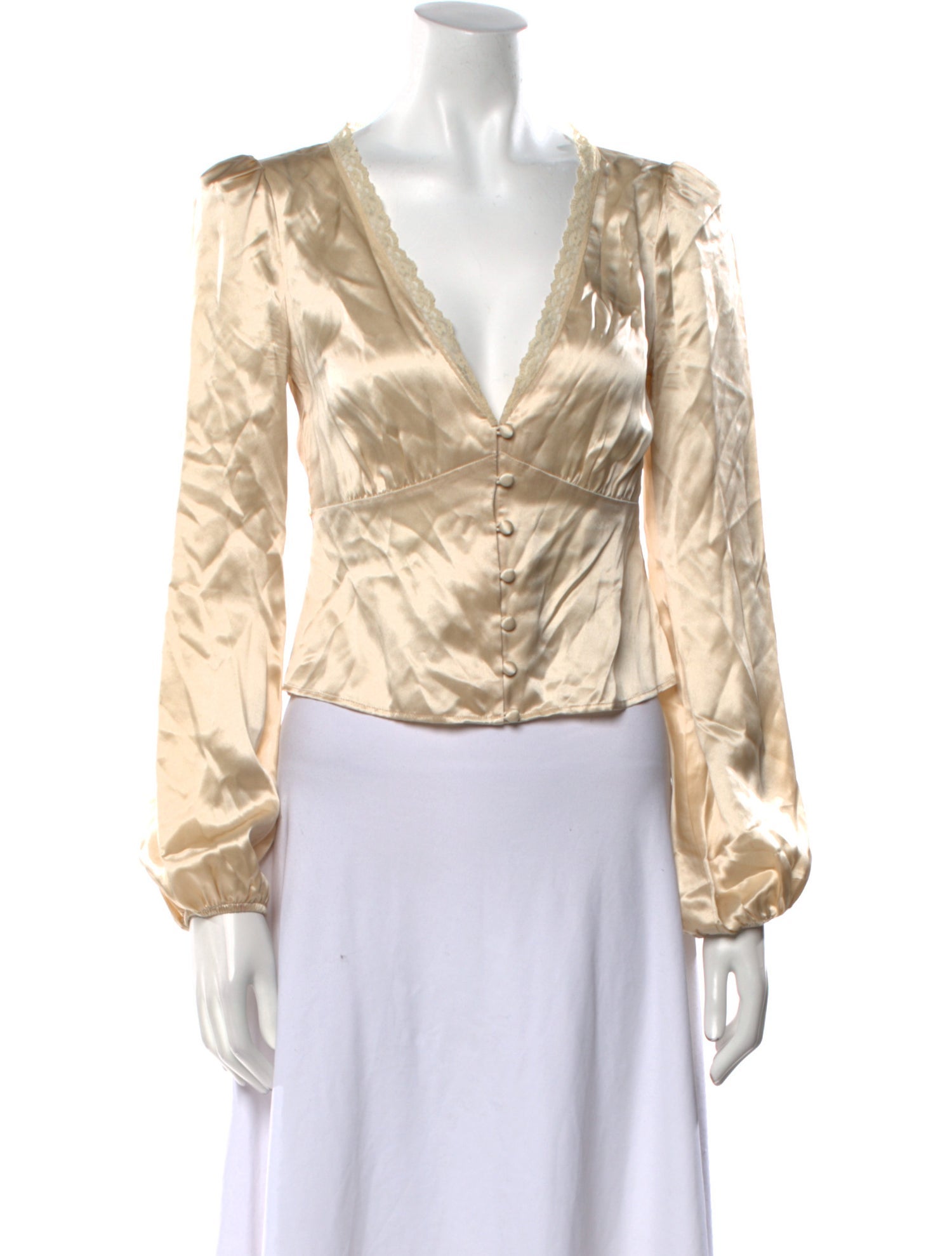 Reformation Silk V-Neck Blouse