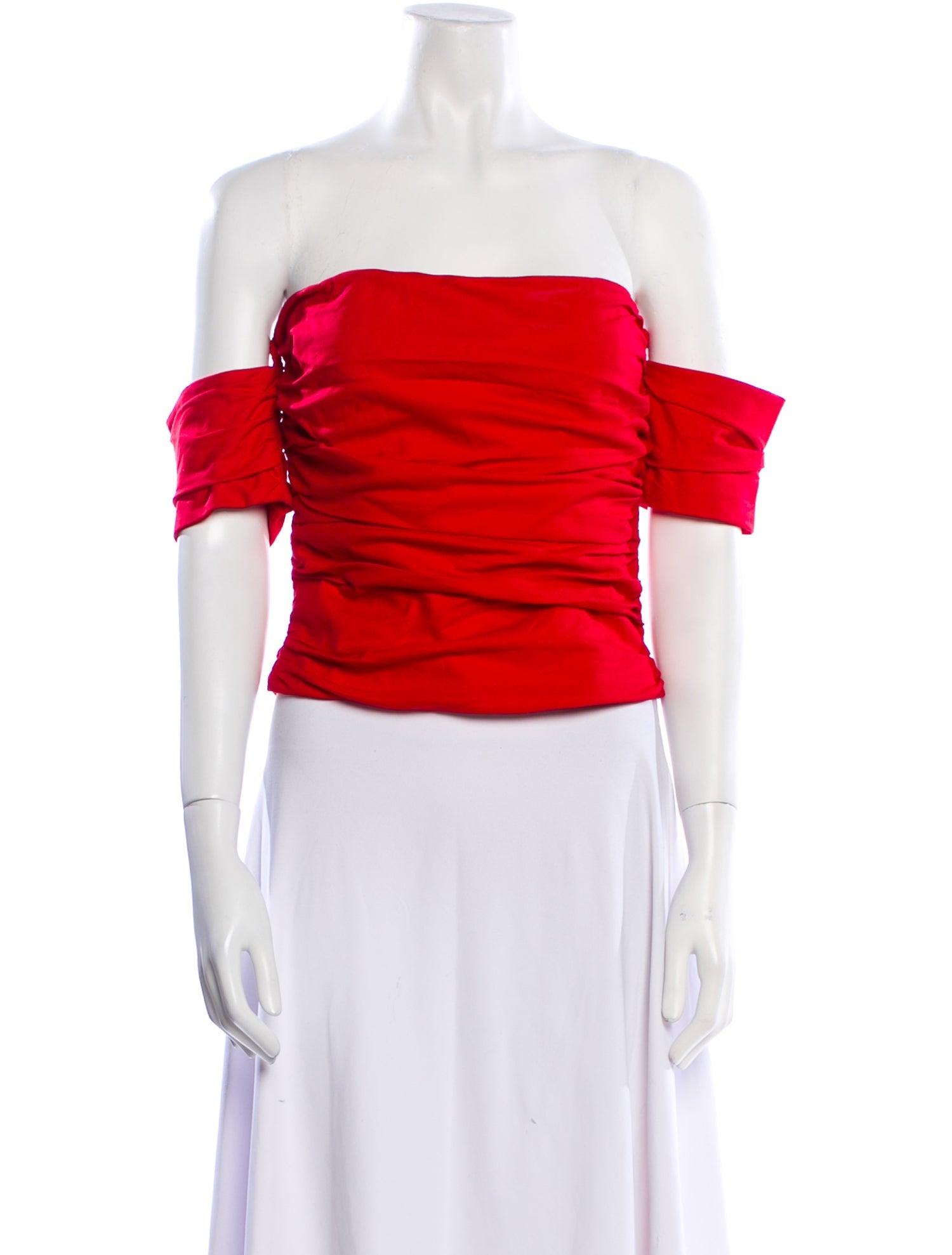 Reformation Strapless Short Sleeve Crop Top