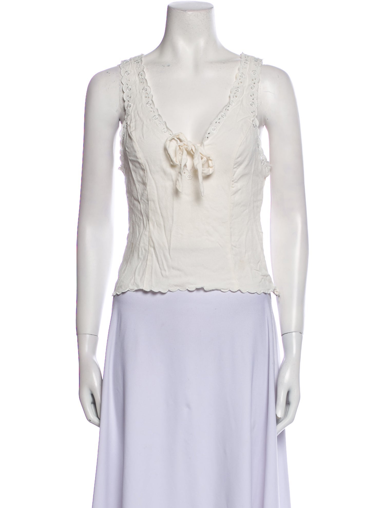 Reformation V-Neck Sleeveless Crop Top