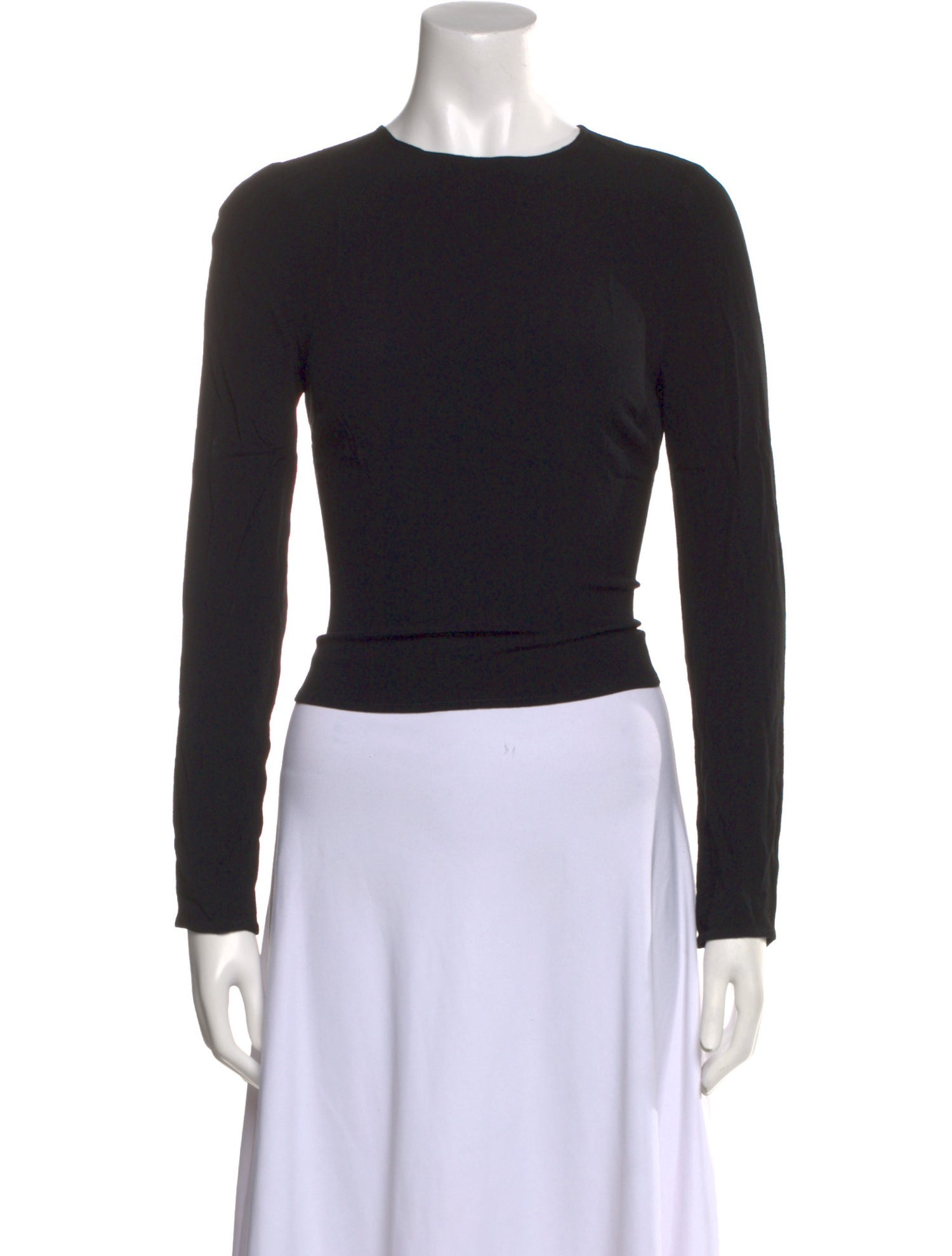 Reformation Crew Neck Long Sleeve Crop Top