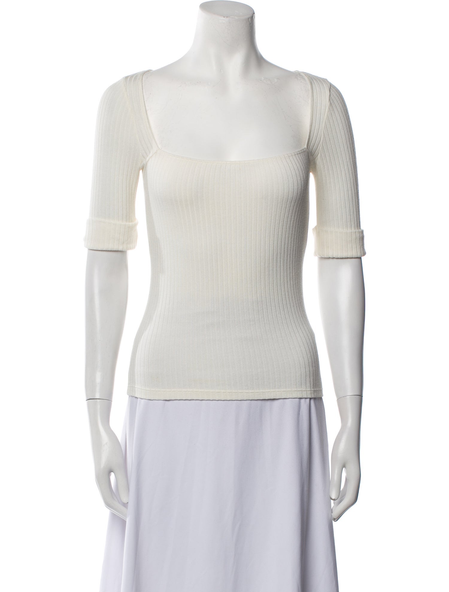 Reformation Square Neckline Short Sleeve Top